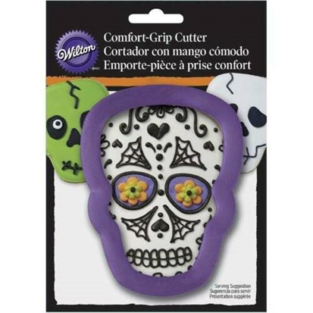 Skull Head Cookie Cutter Wilton Comfort Grip Skeleton 4"x4" Halloween